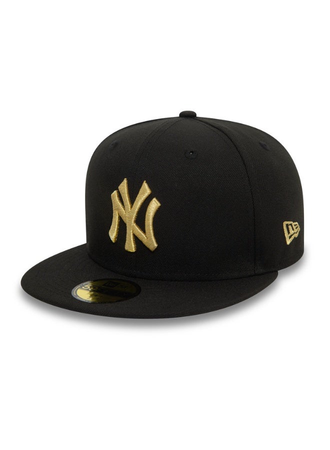 NEW ERA كووبس ميتاليك 59 فيفتي نيو يانك بلاك ميتال جيم - Image 1