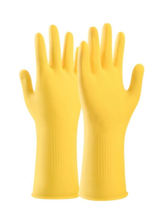 NIBEMINENT Waterproof Non-Slip Durable Rubber Small Size Gloves Yellow