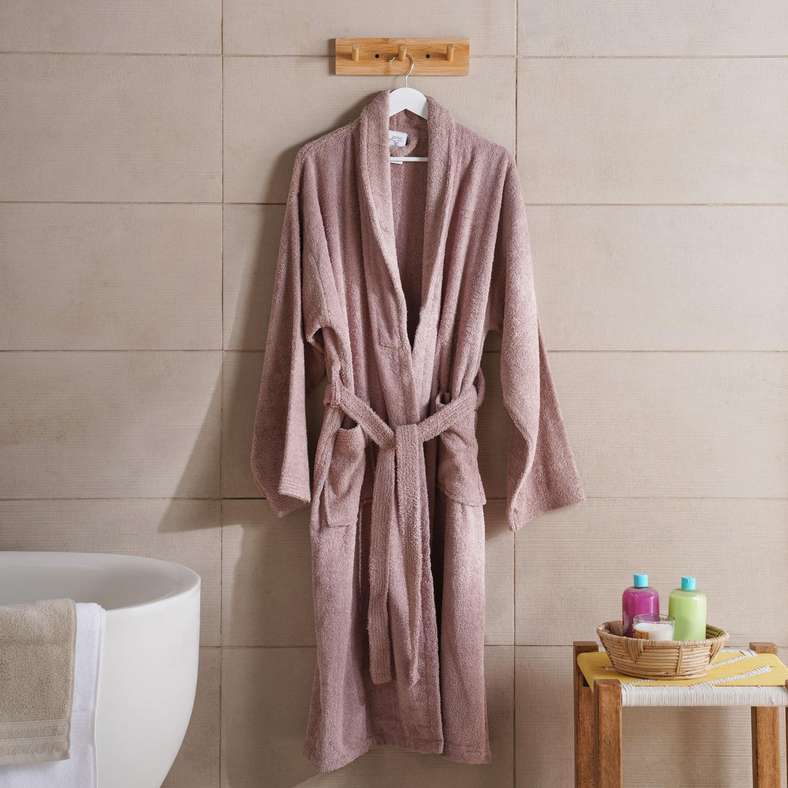 Pan Home Cotton Bathrobe for Women - Taupe