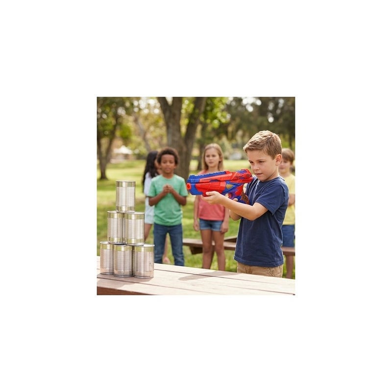 AVENGERS 2-in-1 Foam Dart and Water Blaster Toy Gun for Kids Ages 8 and Up, Avengers Spider-Man Theme, Red and Blue, Includes Darts and Water Pouch - Image 3