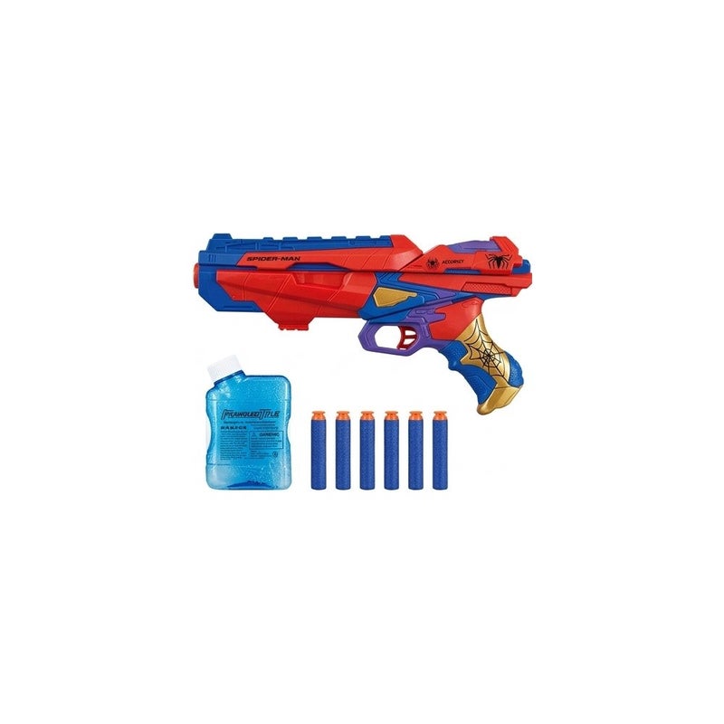 AVENGERS 2-in-1 Foam Dart and Water Blaster Toy Gun for Kids Ages 8 and Up, Avengers Spider-Man Theme, Red and Blue, Includes Darts and Water Pouch - Image 2