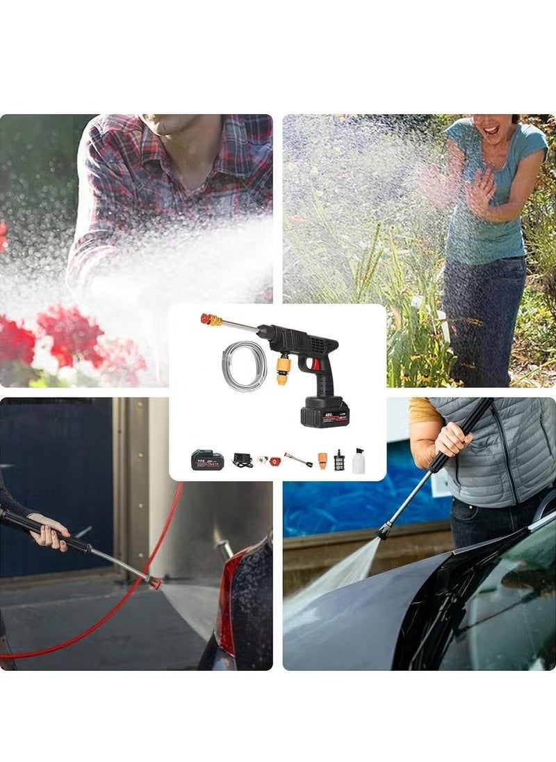 A ZONE 48V High-Pressure Water Sprayer, Car Washing Machine, 5M Range, Cordless Portable Electric Water High Pressure Washer Gun, Used For Car Washing, Floor Cleaning & Garden Watering  - Image 2