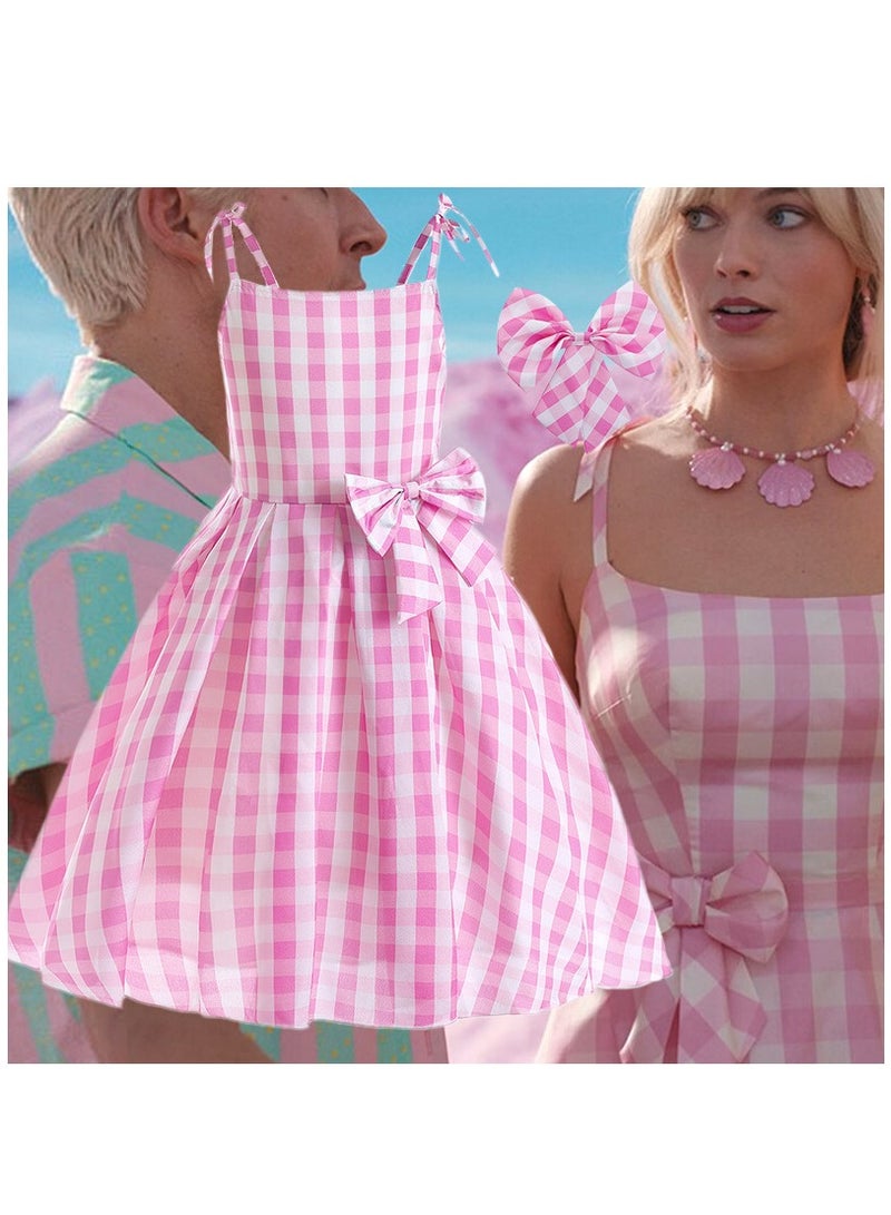 M MIAOYAN Children's real Barbie matching plaid dress - Image 1