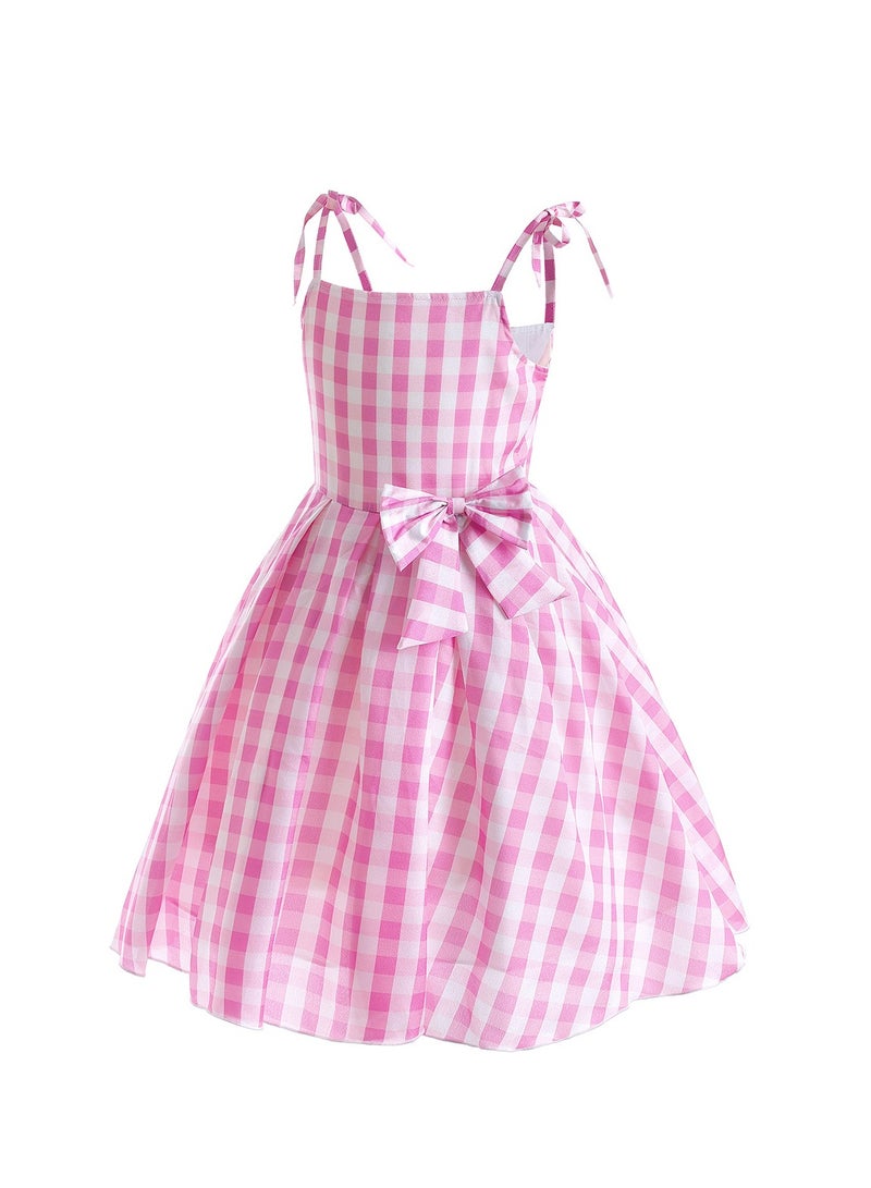 M MIAOYAN Children's real Barbie matching plaid dress - Image 3