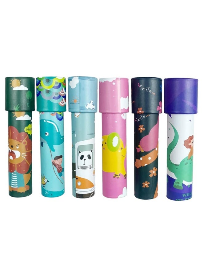 Crazy Boss 6pcs Kaleidoscope Toy Set for Kids Colorful Prism Telescope Party Favor Mini Educational Toy - Image 1