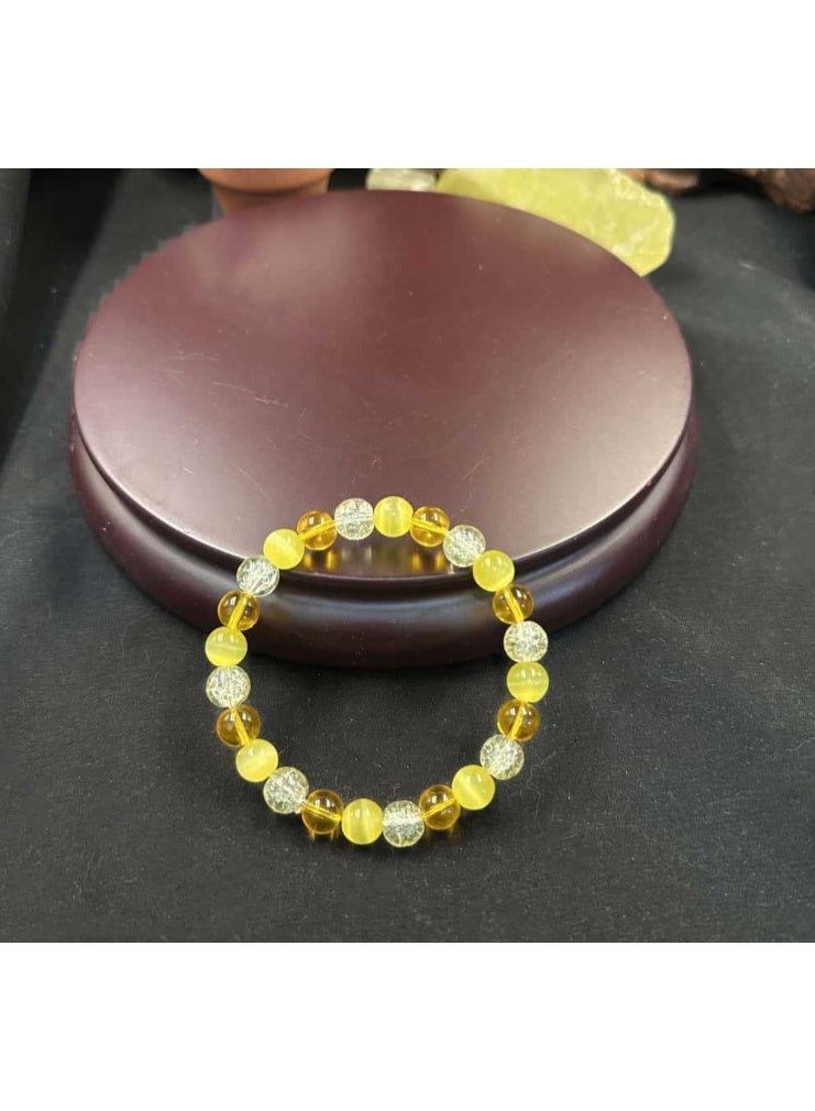 Natural Stones  Bracelets Cat Eyes Stone Yellow Crystal Bracelets 8MM  for Men Women Jewelry - Image 5