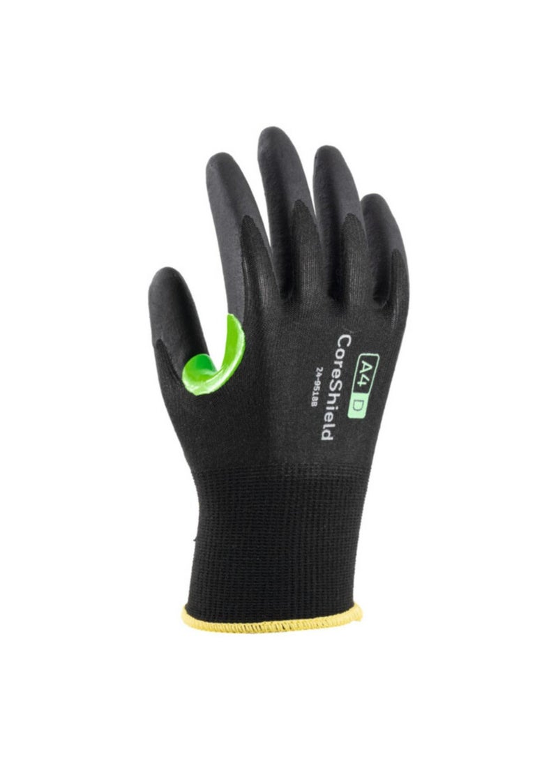 Honeywell Honeywell Micro-Foam Nitrile Coating 24-9518B/09L CoreShield Cut Resistant Safety Gloves, 18 Gauge, HPPE/Steel Black Liner, Cut A4/D, Large  - Image 2