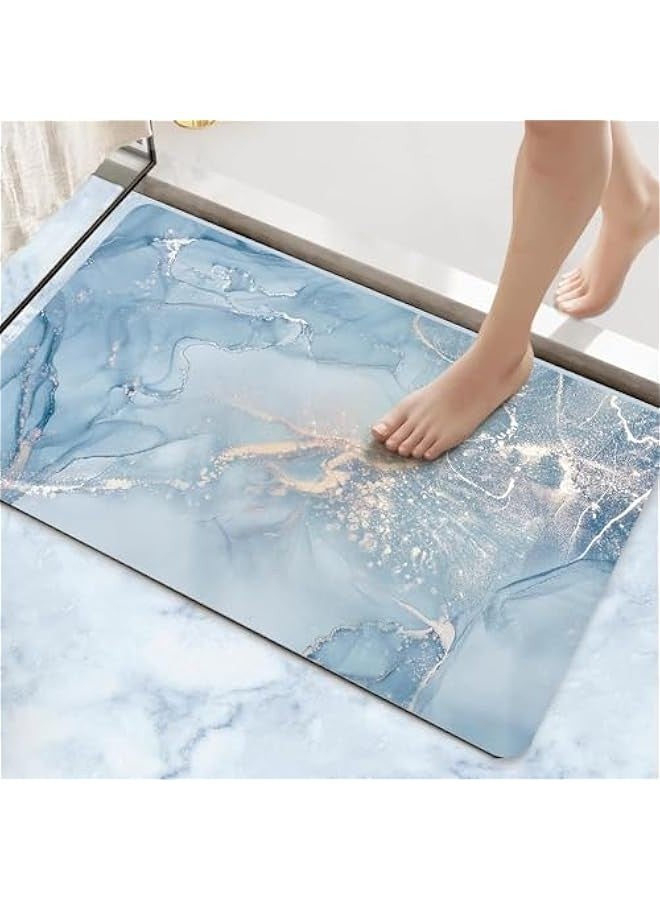 TRASSLE Bath Mat Rugs Bathroom Floor Mat Super Absorbent Ultra Thin Low Profile Non Slip Quick Dry Washable Carpet for Sink Shower Toilet - Image 1