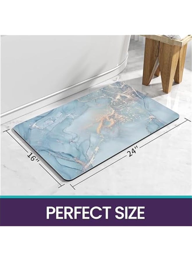 TRASSLE Bath Mat Rugs Bathroom Floor Mat Super Absorbent Ultra Thin Low Profile Non Slip Quick Dry Washable Carpet for Sink Shower Toilet - Image 2