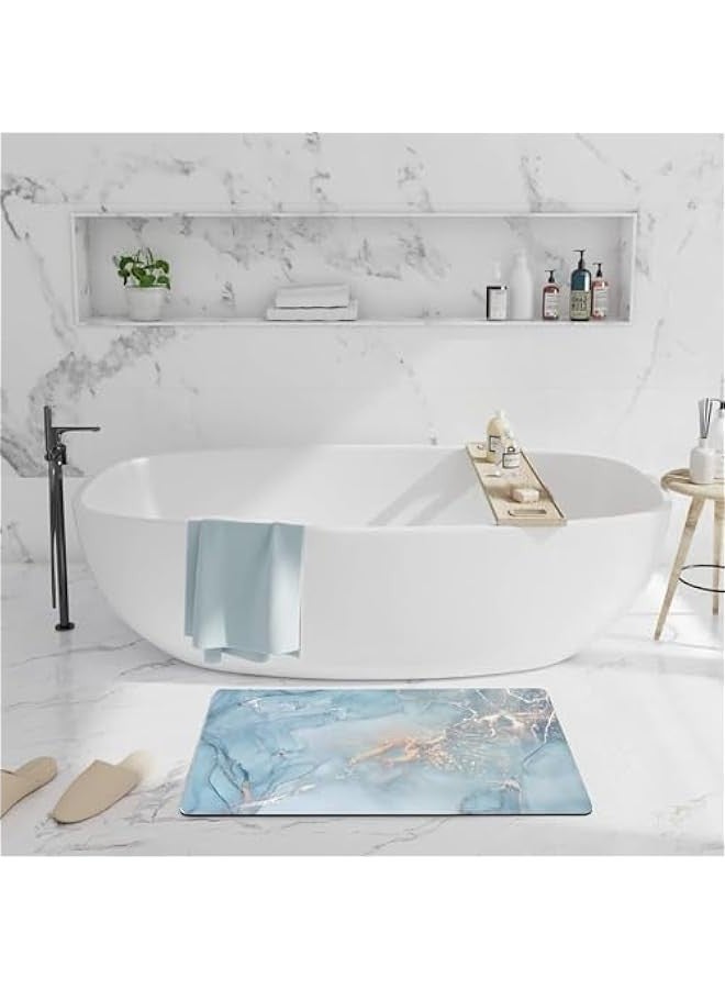 TRASSLE Bath Mat Rugs Bathroom Floor Mat Super Absorbent Ultra Thin Low Profile Non Slip Quick Dry Washable Carpet for Sink Shower Toilet - Image 3