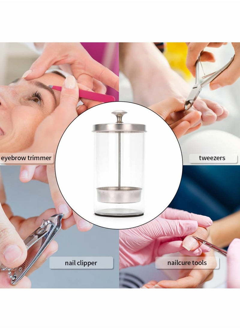 Generic - Durable 21Oz Glass Disinfectant Jar for Salon & Barber Tools, Includes Removable Straining Tray for Nail Supplies & Spa Implements - Image 1