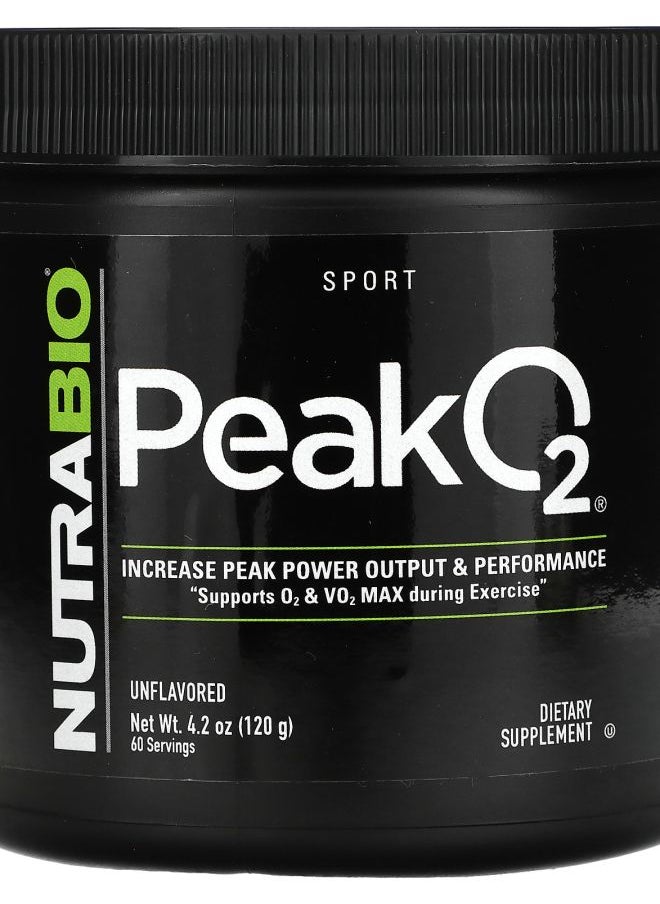 NutraBio - Peak O2 Unflavored 4.2 oz (120 g) - Image 1