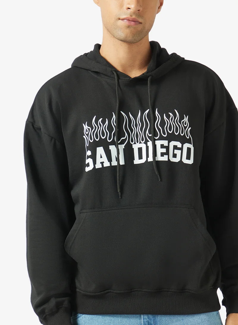 Seventy Five  Graphic Pullover Oversize Hoodie for Men | Best Price UAE