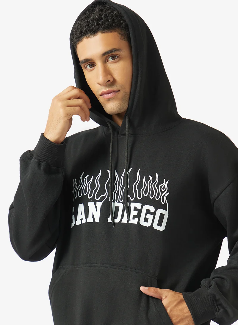 Seventy Five  Graphic Pullover Oversize Hoodie for Men | Best Price UAE