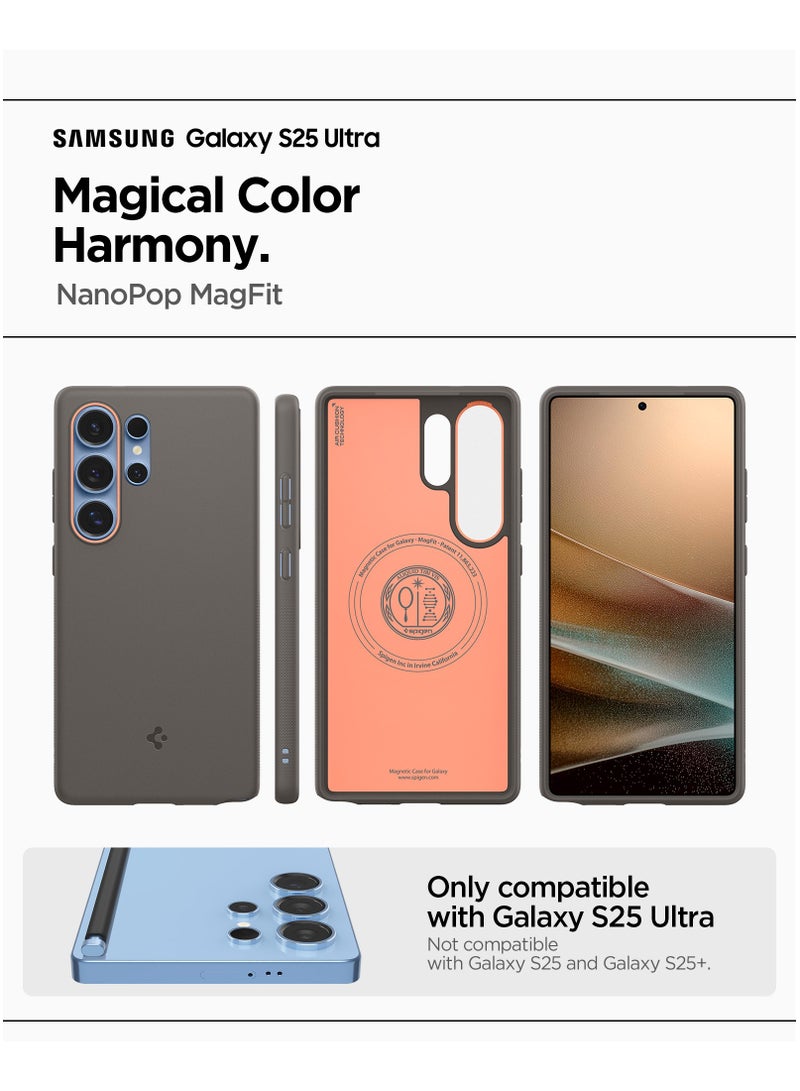 Spigen Nano Pop Mag Samsung Galaxy S25 ULTRA MagSafe Case Cover Mil Grade - Papaya Gray - Image 2