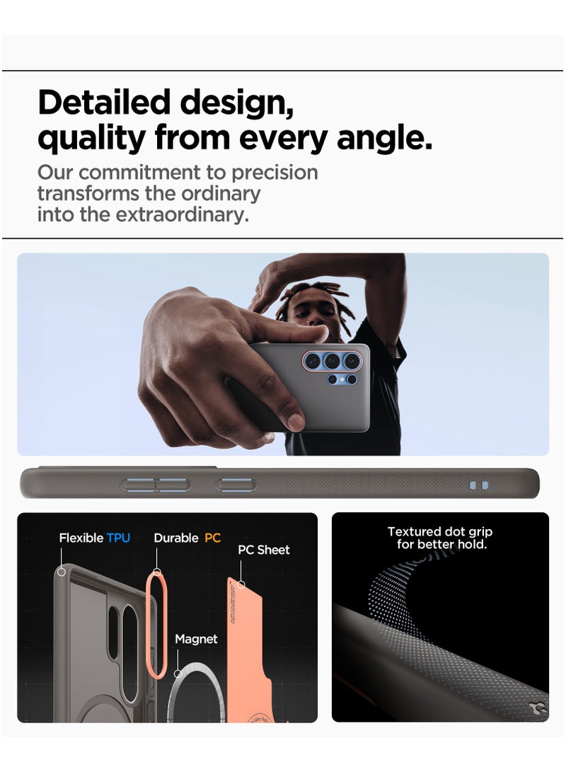 Spigen Nano Pop Mag Samsung Galaxy S25 ULTRA MagSafe Case Cover Mil Grade - Papaya Gray - Image 5