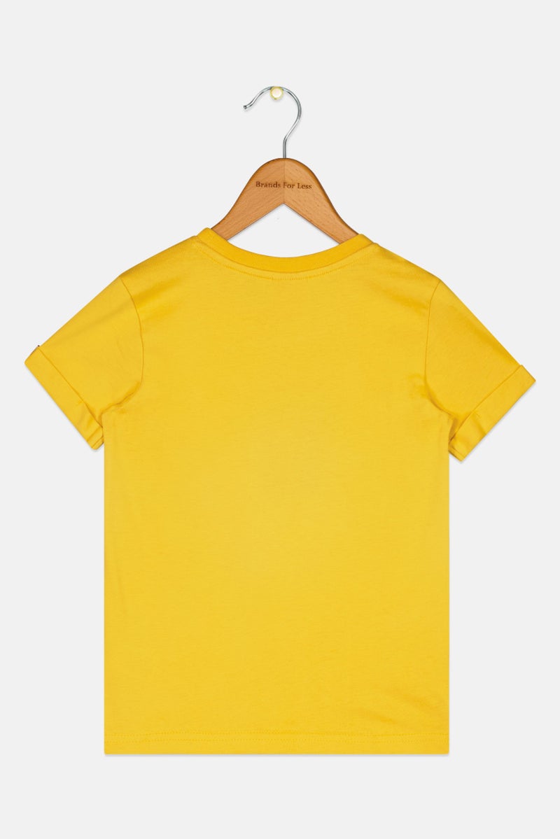 Hamleys Toddlers Boy Crew Neck Short Sleeve Graphic Print T-Shirt, Yellow - Image 3
