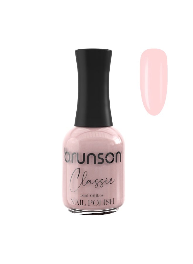 Brunson Classic Nail Polish 18ml Fast Dry Nail Lacquer Nail Harderner Normal Polish Glossy Gel Effect Quick Air Dry Long-Lasting Natural Nail Enamel Salon Quality Manicure Pedicure Regular Polish - Image 1