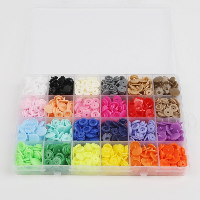 Cross-border color T5 resin four-way buckle diy clothing accessories snap buckle concealed buckle mounting tool suit 24 box 1 10 sets 240 sets/box 24 box 1 10 sets 240 sets/box