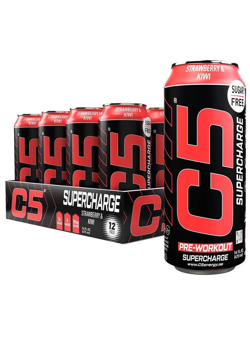 C5 SUPERCHARGE Sugar Free Strawberry & Kiwi 473ml Pack of 12 - Image 1
