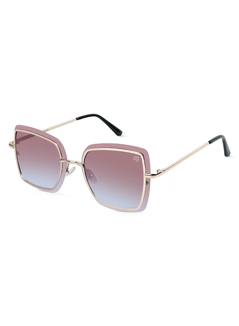 Woggles Latest & Stylish UV Protected Gradient Purple Square Sunglasses for Women