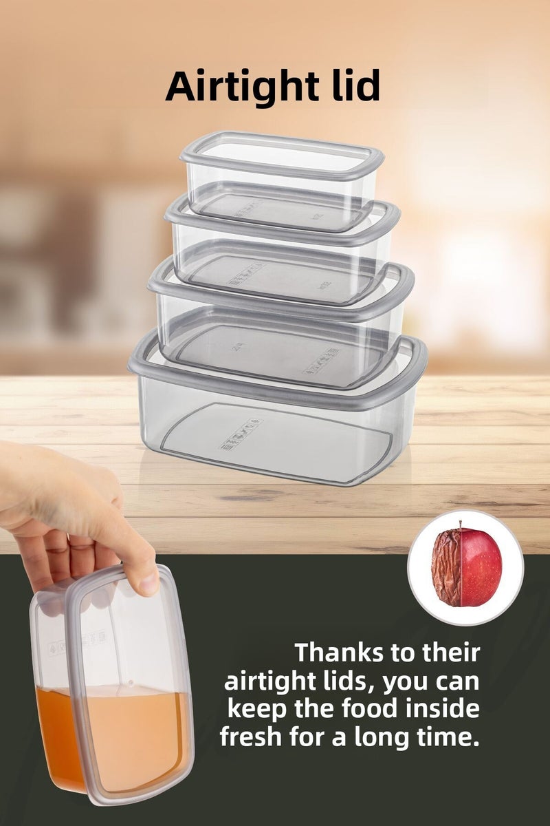 Vienev Anthracite 8-Piece Airtight Storage Set - 250-500-750-1200 ml - Image 5