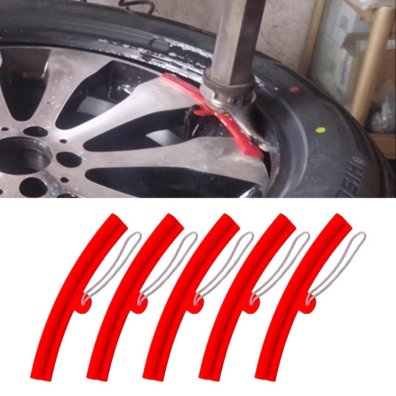 UZZH 5 PCS Rim Protector for Car Wheels 59 AntiScratch Motorcycle Tire Changing Rim Tools Auto Wheel Hub Guard Edge Changer Protective Disassembly Fixing Tyre Rim Wheel Savers Cover Red