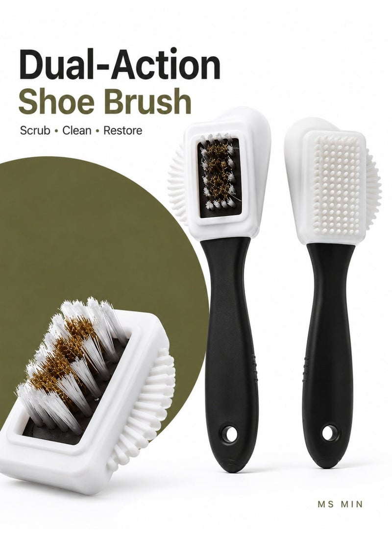 MS MIN Shoe Brushes for Leather & Suede Shoes – Multi-Surface Cleaning Brush for Boots, Sneakers & Footwear Care - Image 1