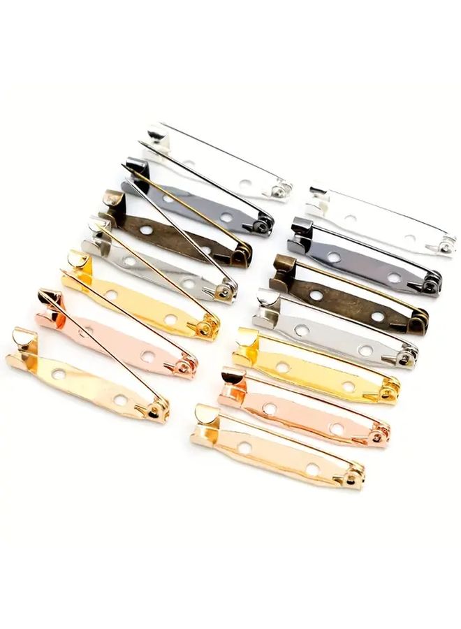 Golden Brooch Pins 40mm 50pcs Perforated Iron DIY Safety Buckle Accessories - Image 1