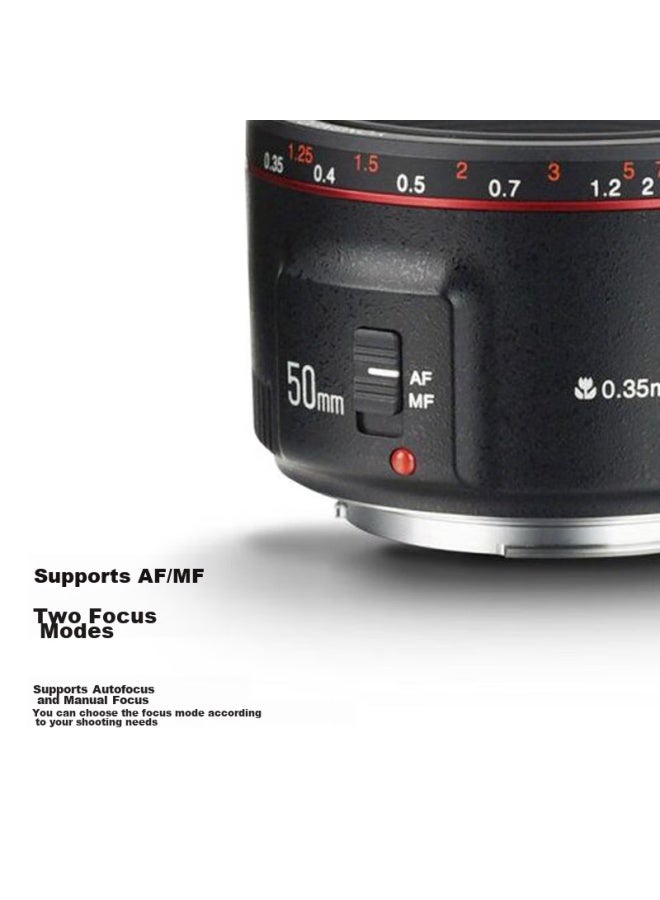 YONGNUO يونغنو Yn50mm F1.8ii، الجيل الثاني من عدسة بورتريه ذات فتحة كبيرة لكاميرات كانون DSLR، فتحة بطاقة قياسية، غلاف أسود - Image 2