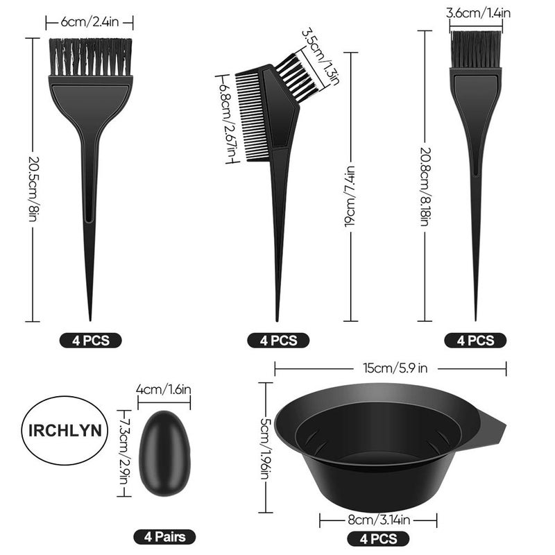 IRCHLYN Hair Dye Brush and Bowl Set Hair Dye Kit Hair Tint Dying Coloring Tool Hair Dye Comb with Ears Covers Hairdressing Clips and Hair Dye for Salon and Personal DIY (78 Pieces) - Image 2
