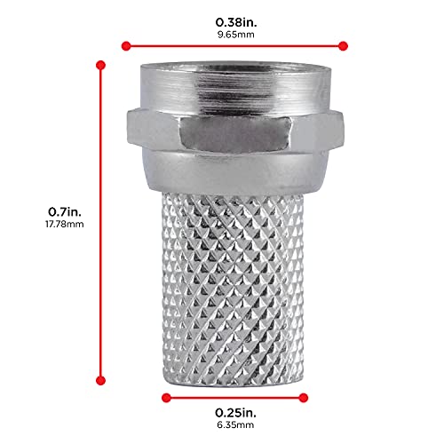 UltraPro RG6 F-Type Twist-On Coaxial Connector, 4 Pack, Replace Connectors or Assemble Custom Cables, No Tools Required, 52181 - Image 4