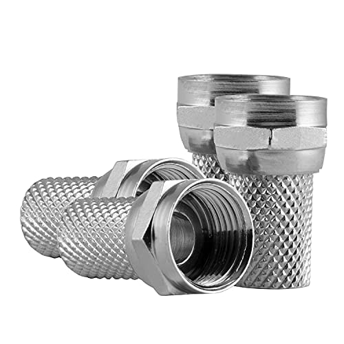 UltraPro RG6 F-Type Twist-On Coaxial Connector, 4 Pack, Replace Connectors or Assemble Custom Cables, No Tools Required, 52181 - Image 1