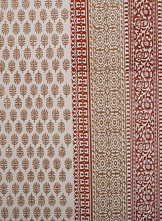 Texstylers Cotton Rectangular 60x90 Inches 6 Seater Dining Table Cloth Cover (Brown) - Image 4