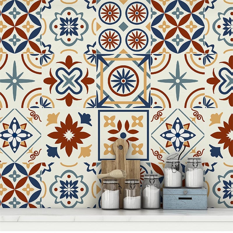 ELTON Morrocon Spanish Tile Decals for Table Wall Stairs Bathroom Kitchen Self Adhesive 5 X 5 Inch 36 pic styel c - Image 2