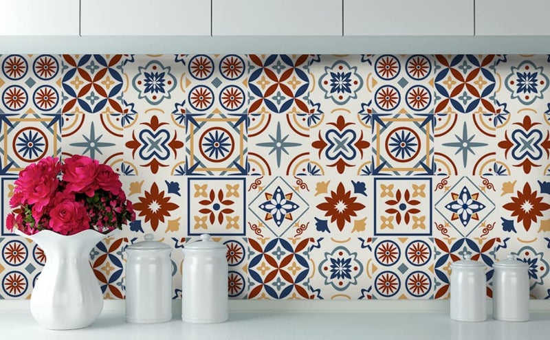 ELTON Morrocon Spanish Tile Decals for Table Wall Stairs Bathroom Kitchen Self Adhesive 5 X 5 Inch 36 pic styel c - Image 5