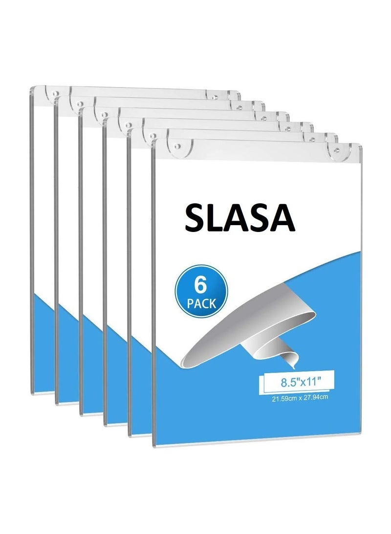 Slasa SLASA 6 Pack Rustic Acrylic Sign Holders – Clear Table Number Display Stands – Double-Sided Place Card Holders for Weddings, Parties, Dinners, Events & Retail Store Decorations - Image 1
