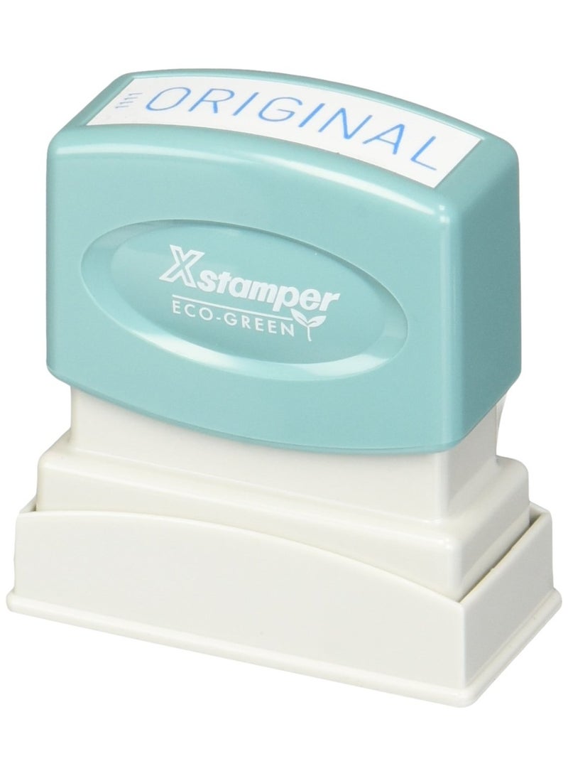 Xstamper(R) One-Color Title Stamp, Pre-Inked, "Original", Blue