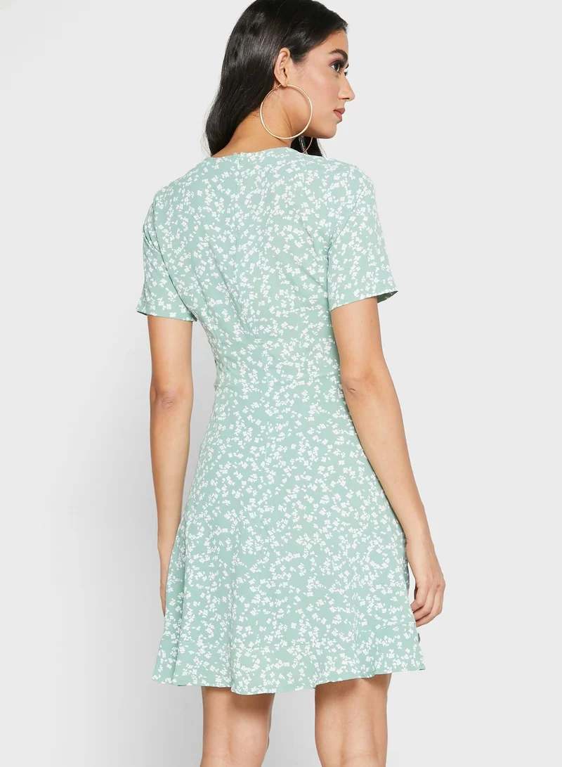 Missguided Tall Ruched Side Tea Dress