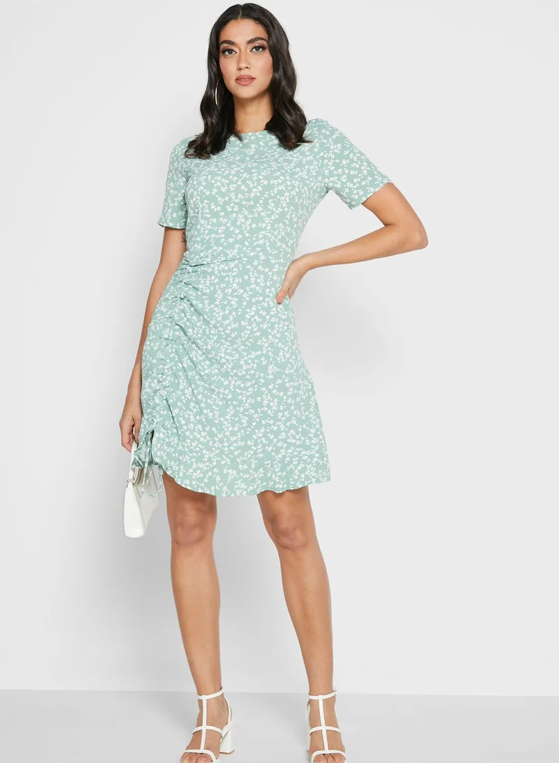 Missguided Tall Ruched Side Tea Dress