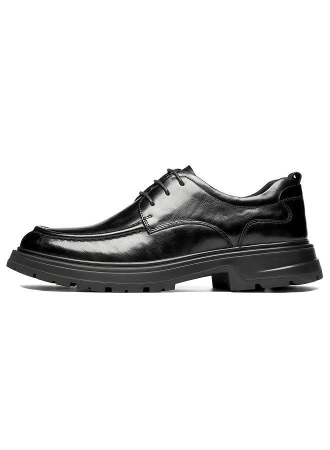 St&Sat Saay Men's Shoes Top Layer Cowhide Spring British Style Business Formal Leather Shoes Men's Casual Shoes Wedding Shoes Black 43 - Image 5