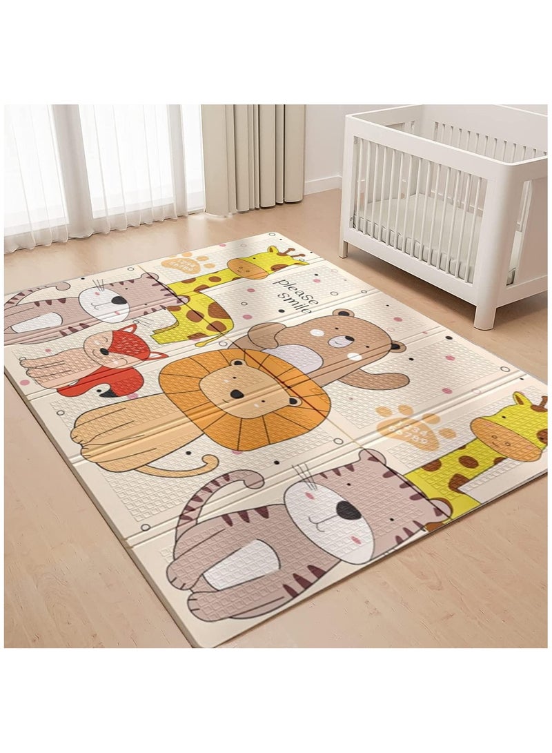 Space Foldable Baby Play Rubber Mat, 200 x 180 x 1.5 CM Extra Large Waterproof Activity Playmats for Babies,Toddlers, Infants, Play & Tummy Time, Foam Baby Mat for Floor, Indoor Outdoor Use - Image 1