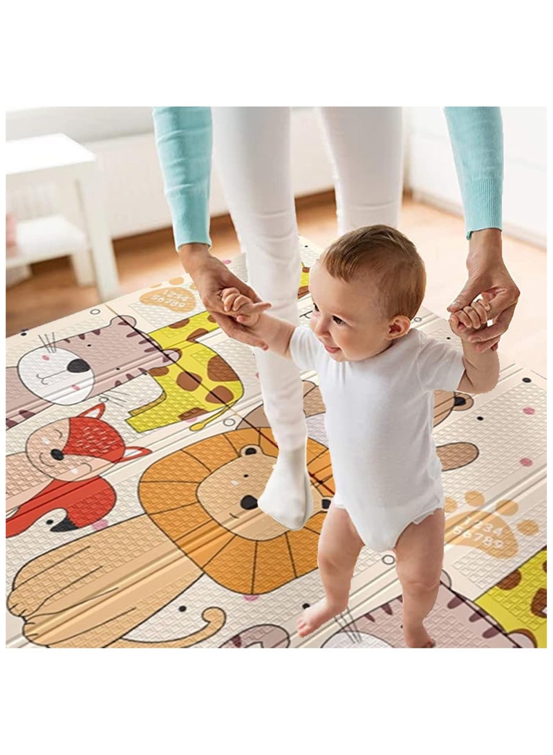 Space Foldable Baby Play Rubber Mat, 200 x 180 x 1.5 CM Extra Large Waterproof Activity Playmats for Babies,Toddlers, Infants, Play & Tummy Time, Foam Baby Mat for Floor, Indoor Outdoor Use - Image 2