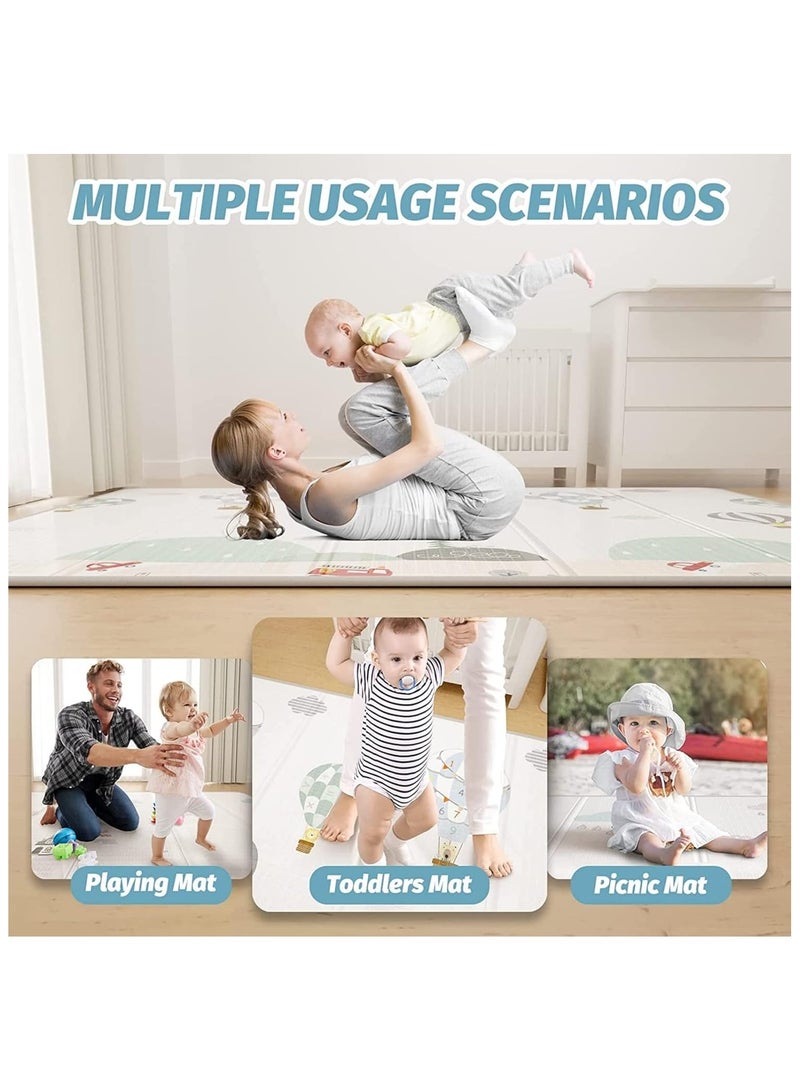 Space Foldable Baby Play Rubber Mat, 200 x 180 x 1.5 CM Extra Large Waterproof Activity Playmats for Babies,Toddlers, Infants, Play & Tummy Time, Foam Baby Mat for Floor, Indoor Outdoor Use - Image 4