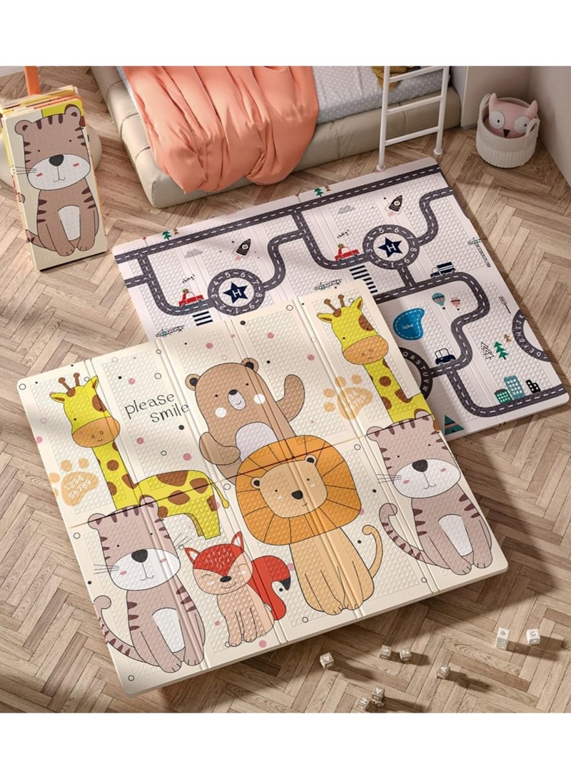 Space Foldable Baby Play Rubber Mat, 200 x 180 x 1.5 CM Extra Large Waterproof Activity Playmats for Babies,Toddlers, Infants, Play & Tummy Time, Foam Baby Mat for Floor, Indoor Outdoor Use - Image 5