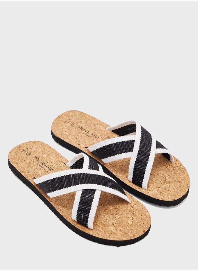 BRAVE SOUL - Drew Cross Strap Sandals - Image 1