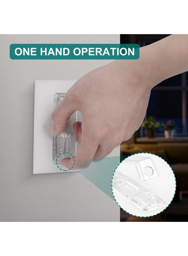 CLYMENE Light Switch Cover Guard, Child Proof Wall Switch Cover Protects Lights or Switches from Getting Accidentally Turned ON or Off by Children and Adults, Toggle Style (Clear, 8 Pack) - Image 4