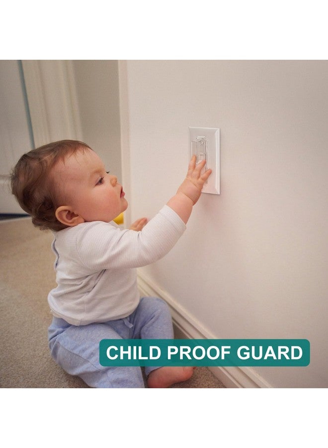CLYMENE Light Switch Cover Guard, Child Proof Wall Switch Cover Protects Lights or Switches from Getting Accidentally Turned ON or Off by Children and Adults, Toggle Style (Clear, 8 Pack) - Image 3