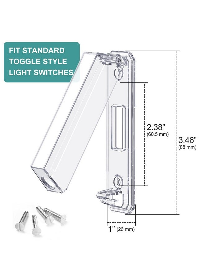 CLYMENE Light Switch Cover Guard, Child Proof Wall Switch Cover Protects Lights or Switches from Getting Accidentally Turned ON or Off by Children and Adults, Toggle Style (Clear, 8 Pack) - Image 2