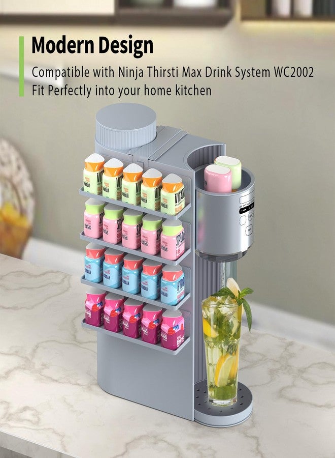 aismile Flavor Storage Holder Compatible With Ninja Thirsti Max, Side-mounted 4-tier flavore water drops organiser, space-saving design, easy to access,Holds 20 Flavore Water Drops - Image 4